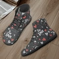 thumbnail image 4 of Psesaysky Love Heart Printed Sneakers for Big Girls Ladies High-Top Fashion Barefoot Shoes Wide Width Size 6-13.5, 4 of 7