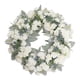 thumbnail image 2 of Corona de flores artificiales de 16 pulgadas, corona de primavera y verano, corona de festival, corona de primavera Blanco, 2 of 9