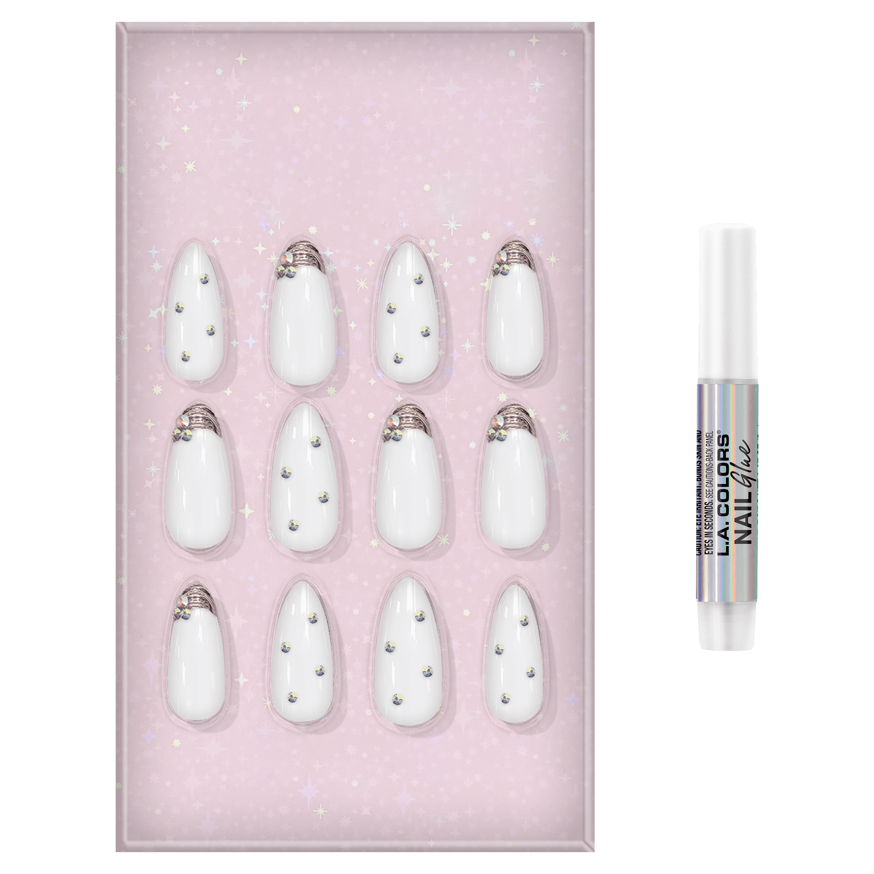 L.A. COLORS Extrava Long lasting flexilbe Nail Tip, Ice Queen, 32 Piece