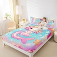thumbnail image 4 of Manfei Kids Children Cartoon Axolotl Twin Sheet Sets 3pcs,Kawaii Rainbow Twin Fitted Sheet Microfiber,Cute Stars Print Breathable Flat Sheet,Super Cozy Room Decor, 4 of 7