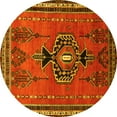 thumbnail image 1 of Ahgly Company Indoor Round Persian Yellow Traditional Area Rugs, 3' Round, 1 of 4