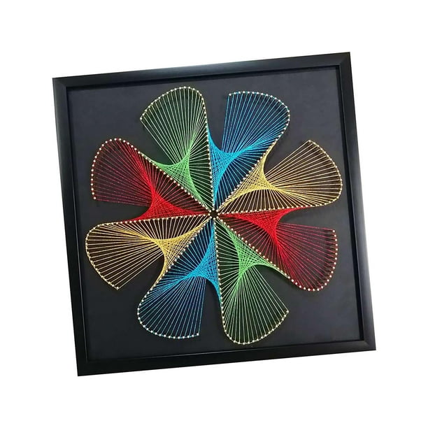Dibujo de bobinado creativo decoración del hogar Material estereoscópico paquete pintura de uñas hilo cuerda adornos de regalo arte de pared C Macarena Dibujo sinuoso
