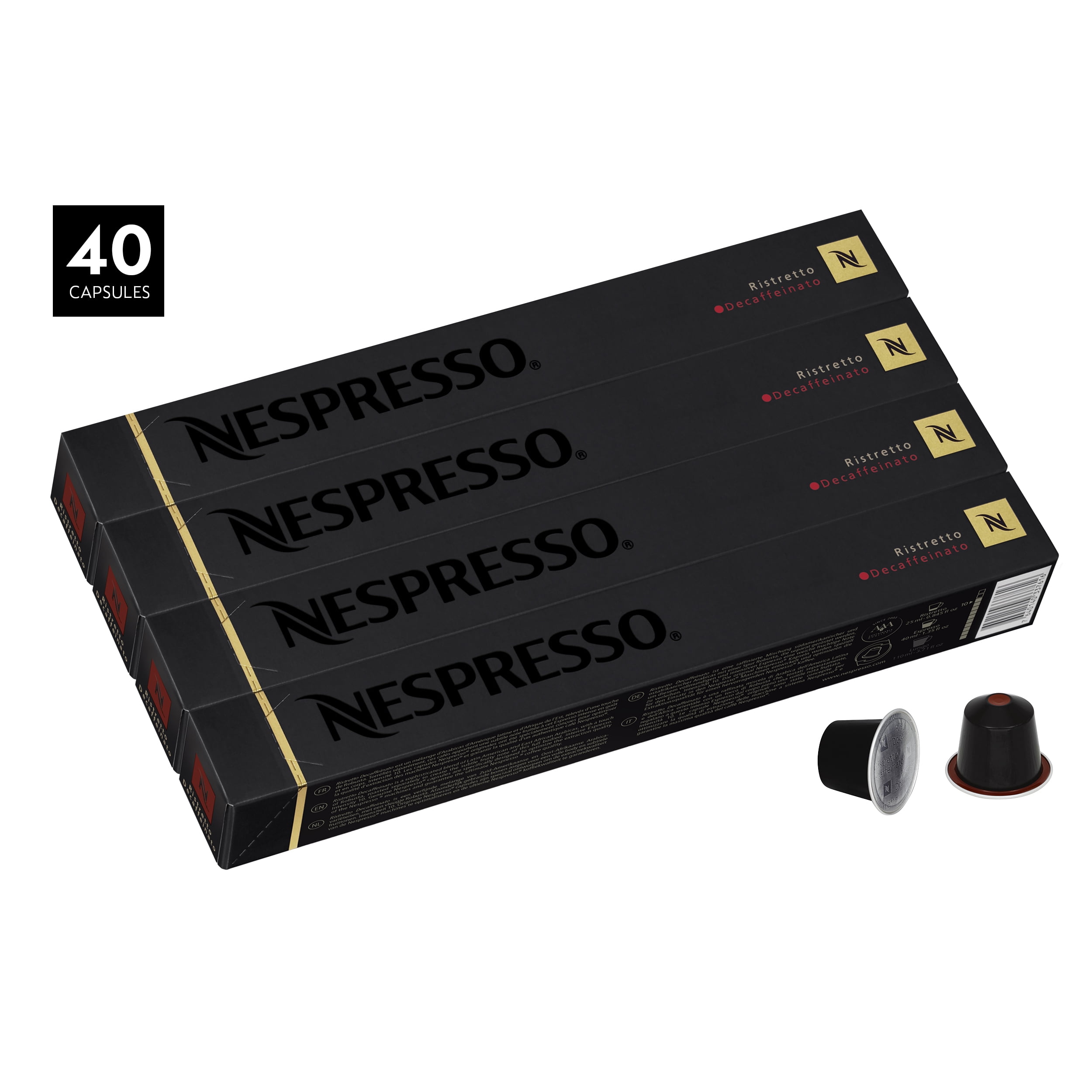 Nespresso Originalline Espresso Capsules, Ristretto Decaffeinato 40