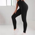 thumbnail image 4 of Outfmvch Leggings for Women Butt Lifting Leggings Athletic Gym Workout Pants Gym Clothes for Woman Bootcut Pants for Women High Waisted Compression Workout Leggings Tummy Control Black L, 4 of 7