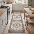 thumbnail image 3 of Toyoso 3x7 Runner Rug Traditional Oriental Boho Grey Brown Soft Low Pile Machine Washable Area Rug For Hallway Entryway Bedside Indoor Long Carpet, 3 of 8