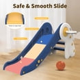 thumbnail image 5 of 3-in-1 Toddler Slide, First Slide Indoor Outdoor Playground Slide with Folding for Easy Storage, Kids Toddlers Boys Girls Ages 18 Months to 5 Years, Kids Slide with Basket Hoop and Ball, 5 of 8