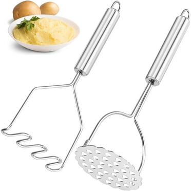 ZHUYING 2 Pcs Potato Masher, Heavy Duty Stainless Steel Integrated Masher Kitchen Tool Wire Masher for Potatoes, Avocados, Beans, or Fruit & Vegetables