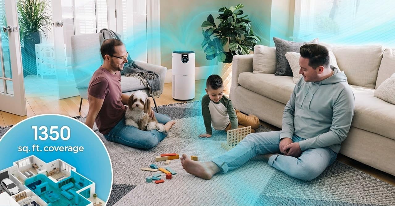 Restored Shark R-UA205 Nanoseal HEPA Air Purifier MAX with Clean Sense, Covers 1350 Sq. Ft., Captures 99.98% of Dust & Allergens, White (Refurbished)