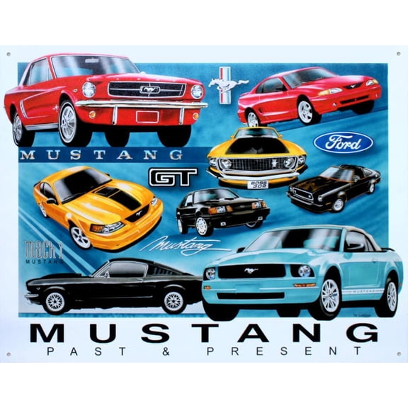 Mustang Chronology Tin Sign - 16x12.5