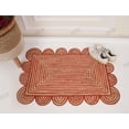 thumbnail image 5 of Rectangle Rug Natural Jute Rug Hand Braided Beige and Red Color Scalloped Area Rug, 5 of 5
