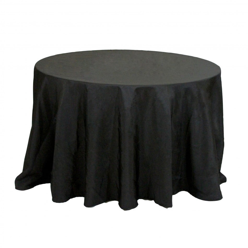 Koyal Wholesale Round Polyester Tablecloth, 132-Inch, Black - Walmart.com