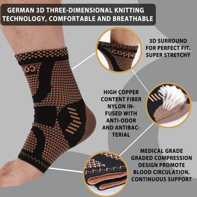 COPPER Compression Recovery Foot Sleeve for Men & Women,Copper Infused  Plantar Fasciitis Socks for Arch
