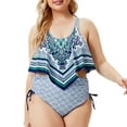 thumbnail image 4 of Trajes de baño de talla grande para mujer, traje de baño dividido, traje de baño fruncido con control de barriga, traje de baño, Bikini Fridja  nalpqowj20603, 4 of 8