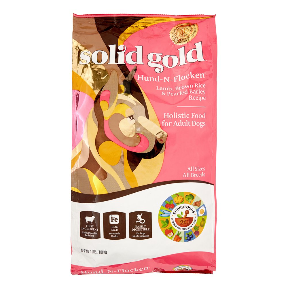 Solid Gold Lamb & Brown Rice HundNFlocken Dry Dog Food, 4 Lb