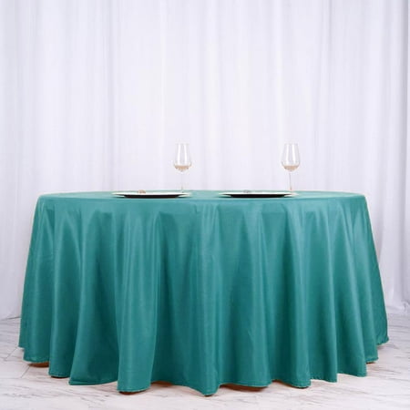 

Efavormart 5PCS 120 Wholesale Round Tablecloth Polyester Round Table Linens For Wedding Party Banquet Restaurant - TURQUOISE