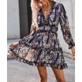 thumbnail image 4 of Robe Florale à Volants Bleus pour Femmes avec Dos Ouvert, 4 of 6