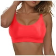 thumbnail image 4 of kamemir Bikini Tops for Women Large Bust Women Sports Bra Bikini Tops Scoop Neck Bathing Suits Top Padded Swim Crop Tops Only(Red,XXL), 4 of 6
