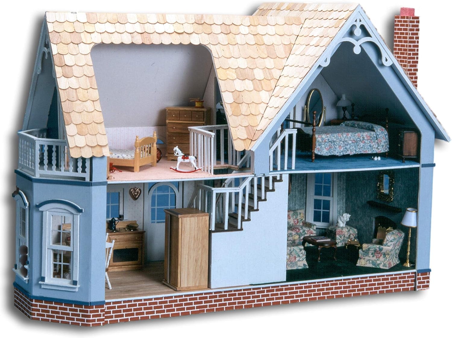 Greenleaf magnolia blue wood dollhouse kit deals