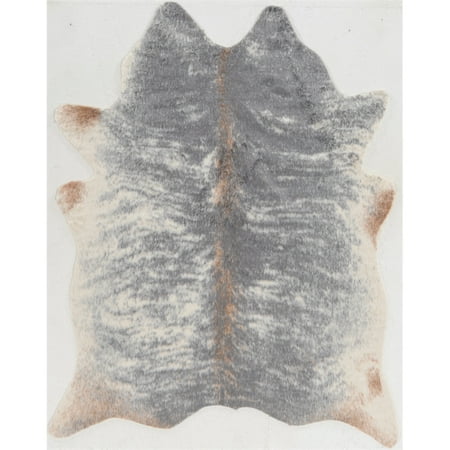 Riverbay Furniture 5' x 6'6" Faux Cowhide Area Rug in Gray