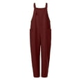 thumbnail image 7 of pstuiky Jumpsuits for Women Dressy, Women's Overalls Coveralls for Women Overalls for Women Loose Fit Sleeveless Jumpsuits for Women Casual Wide Leg Jumpsuits for Women Wine XXL, 7 of 7