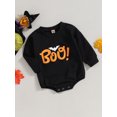 thumbnail image 3 of LMLYSoH Baby Halloween Romper Long Sleeve Round Neck Bat Letter Print Bodysuit Newborn Clothes, 3 of 9