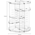 thumbnail image 3 of HBlife 360 Rotating Makeup Organizer Adjustable Carousel Large Capacity Revolving Perfume Organizer Skincare Organizers Cosmetic Storage Spinning Holder for Vanity, Clear, 3 of 8