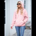thumbnail image 4 of Sudadera con Capucha para Mujer, Informal, de Larga, con Cordón Ajustable, Estilo Waffle, Holgada, con Bolsillo. Rosa M, 4 of 10