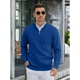 thumbnail image 3 of HAOMEILI Men's Quarter Zip Up Sweaters Slim Fit Lightweight Mock Neck Pullover Casual Polo Sweaters, 3 of 5