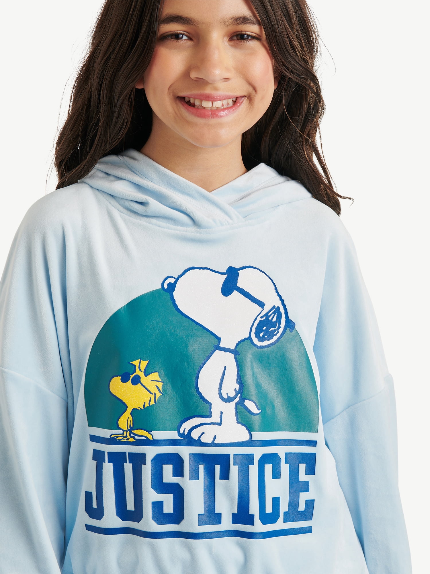 Justice x Snoopy Girls Velour Hoodie, Sizes XS - XLP
