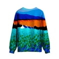 thumbnail image 4 of TWZH Women Landscape Graphic 3D Print Crew Neck Long Sleeves Top, 4 of 4
