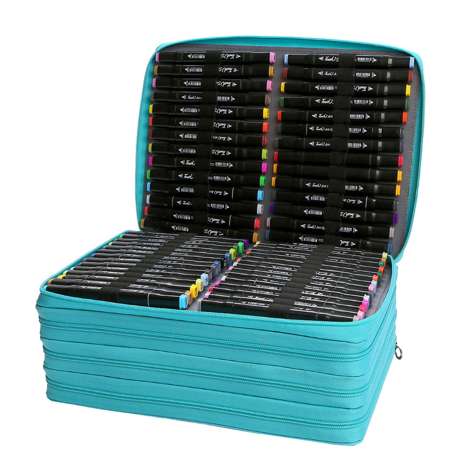 Multifunctional Zippers Storage Carrying Bag with Shoulder Strap Design Marker Pen Case Holder for 224 Marker Organizers