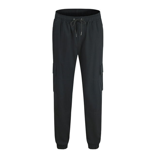 Mens Sweatpants with Flap Pockets Cinch Bottom Athletic Cargo Pants for Workout,Running,Training,Jogging,Gym