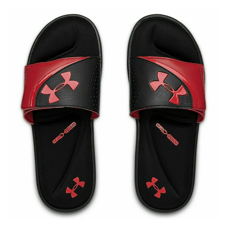 Under Armour Men s UA Ignite VI Slides Athletic Sandals Flip Flop Foam 3022711 Black Red 9 Walmart