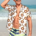 thumbnail image 7 of Fuzoiu Wooden Barrels With Honey Print Hawaiian Shirt for Men, Summer Beach Casual Short Sleeve Button Down Shirts, Men’s Beach Summer Shirts with Pocket,Small, 7 of 7