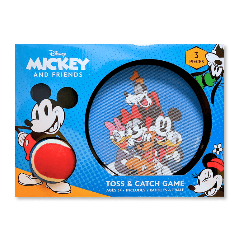 Disney Mickey Toss and Catch Game, Grip Paddles, Kids Outdoor
