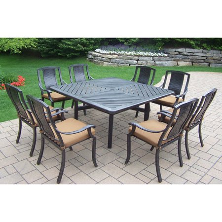 Oakland Living Vanguard 9 Piece Dining Set With Cushions