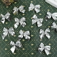 thumbnail image 2 of 12 Pcs Silver Christmas Bows Ribbon Bowknot Ornaments Cute Xmas Tree Hanging Decoration Gift Wrapping DIY Crafts for Christmas Birthday Party Home Decor By Scheam, 2 of 6