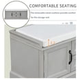 thumbnail image 5 of Canddidliike Wood Cushion Entryway Bench with Storage Drawers and Cabinets, Gray Wash, 5 of 9
