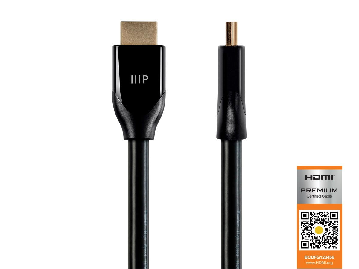Monoprice Certified Premium High Speed HDMI Cable, 4K 60Hz, HDR