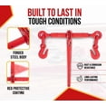 thumbnail image 4 of 8 Pack Crosby Lebus 3/8"-1/2" Heavy Duty Ratchet Lever Load Binder w/Grab Hooks 15,000 Lbs WLL | Tie Down Hauling Chain Binders for Flatbed Trailer Red, 1048422, L-140 R-7, 4 of 11