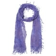 thumbnail image 2 of Women lightweight lace teardrop fringe Lace Scarf Vintage Scarf Mesh Crochet Tassel Scarf for Women, 2 of 4