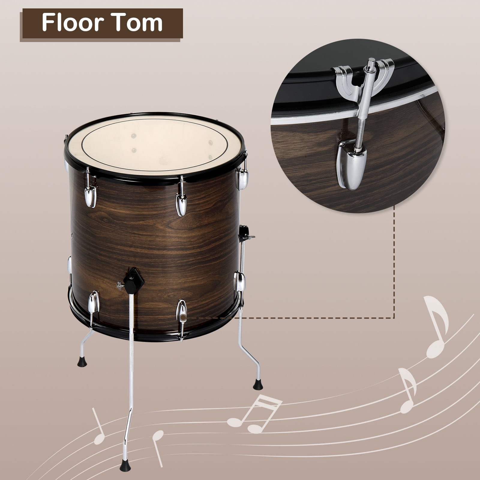 Ktaxon Full Size Adult Drum Set, 5-Piece Drum Kit with Bass Drum