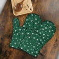 thumbnail image 5 of Cute Oven Mitts,Green Christmas Snowflake Pattern Oven Mitt 2-Pack Set,Kitchen Gloves for Oven,Heat Resistant Oven Mitts 7.7"x12", 5 of 7