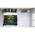 thumbnail image 3 of 3D Green Forest Tree Trunk Landscape Quilt Cover Set Bedding Set Duvet Cover, 3 of 3