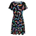 thumbnail image 4 of Candyland Experiment Dress Summer Street Style Dresses Female Short Sleeve Printed Sundress, 4 of 7