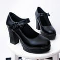 thumbnail image 3 of FRSASU Mary Jane Heels with Arch Support, Closed Round Toe Chunky Pumps for Women, Comfortable Block Heel Dress Shoes On Clearance, 3 of 7