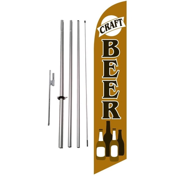 Craft Beer Advertising Feather Banner Swooper Flag Kit w/Spike