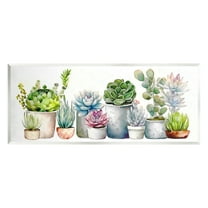 Stupell Industries Varied Succulent Garden Soft Hues Botanical & Floral Painting Unframed Art Print Wall Art