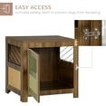 thumbnail image 4 of PawHut Dog Crate Furniture with Cushion, Wooden Dog Kennel End Table with Lockable Door, for Miniature Dogs, Indoor, Walnut, 4 of 9