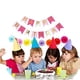thumbnail image 3 of Pink Happy Birthday Banner with Gold Letters, Banner for Party Decorations, Swallowtail Flag Happy Birthday Sign, 3 of 4